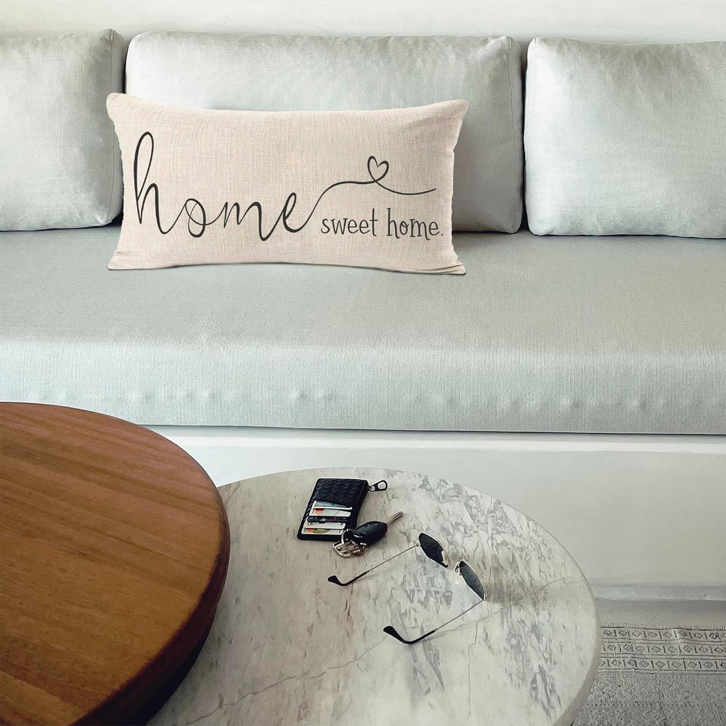 Home Sweet Home Quotes Farmhouse Pillow Covers 12X20 Inch,Farmhouse Decorative Lumbar Throw Pillow Case Cushion Cover,Housewarming Gift