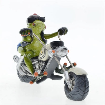 Home Decoration Frog Statue Couples Riding Motorcycles,Home Decor Sculptures and Figurines,Home Decorative Figures